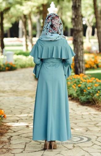 Sea Green Hijab Dress 8088-05
