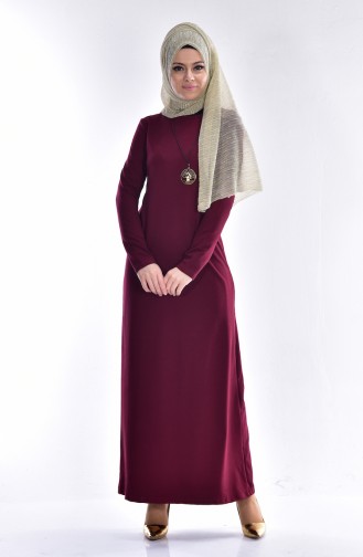 Kleid aus Zwei Garne mit Halskette 2779-11 Kirsche 2779-11