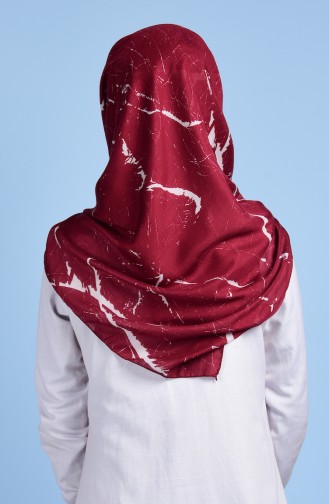 Desenli Büyük Boy Eşarp 60044-01 Bordo