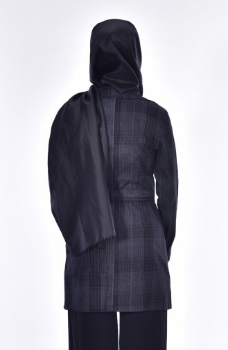 Checker Decorated Jacket 7005B-01 Black 7005B01