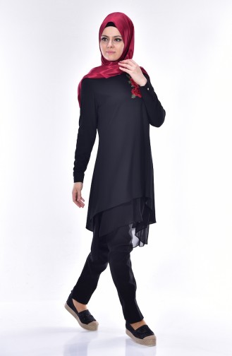 Embroidered Tunic 0871-01 Black 0871-01
