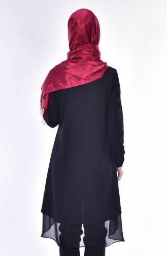 Nakışlı Tunik 0871-01 Siyah 0871-01