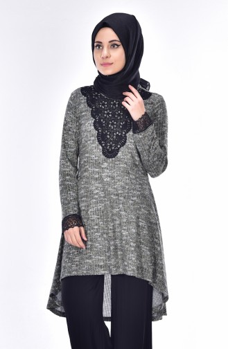 Asymmetrischer Pullover 1005-01 Grün 1005-01