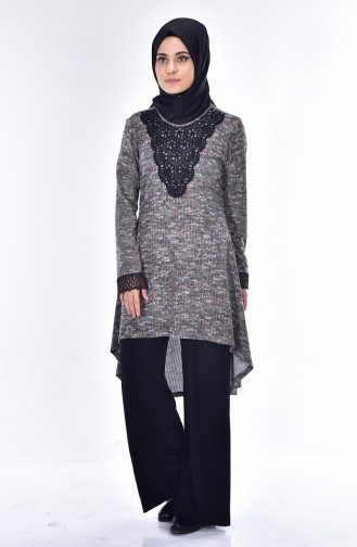 Asymmetrischer Pullover 1005-03 Rauchgrau 1005-03