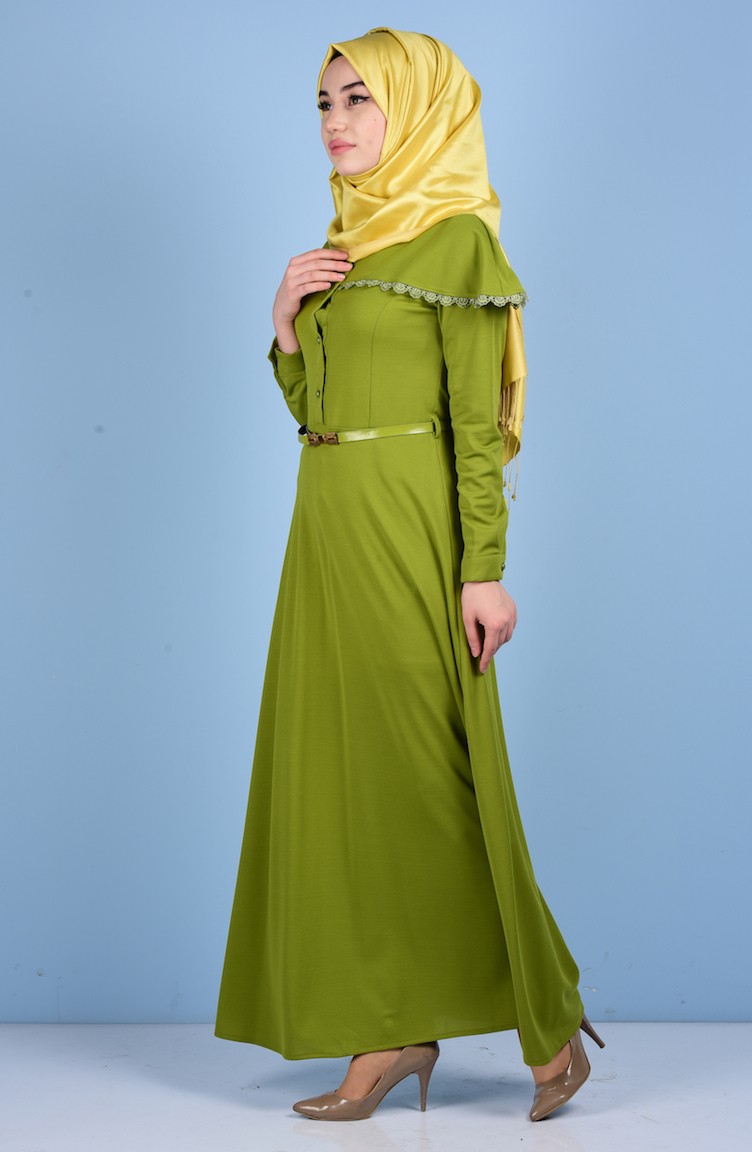 Pistachio Green Dress 440202 Sefamerve