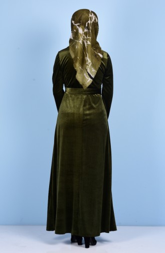 Velvet Dress 4122-05 Khaki Green 4122-05