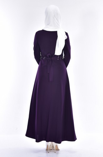 Dark Purple Hijab Dress 4411-01