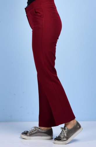 Straight Leg Trousers 1002-11 Claret Red 1002-11