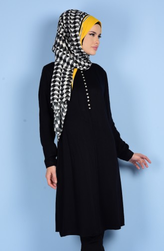 Düğmeli Tunik 0984-01 Siyah