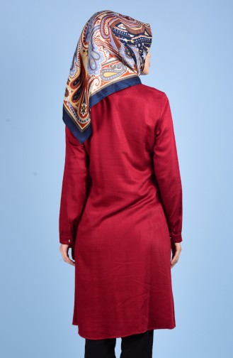 Düğmeli Tunik 0984-03 Bordo