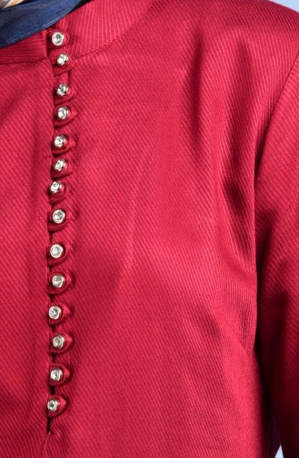 Düğmeli Tunik 0984-03 Bordo