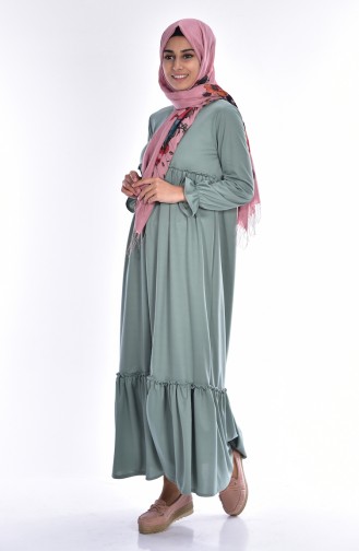 Green Almond Hijab Dress 1190-06