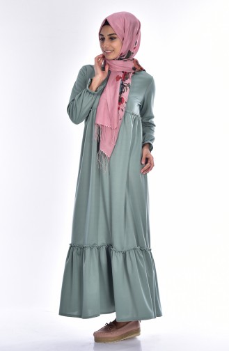 Unreife Mandelgrün Hijab Kleider 1190-06