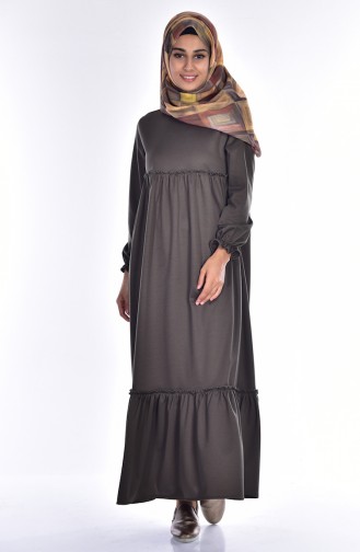 Khaki Hijab Kleider 1190-05