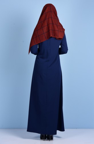Navy Blue Hijab Dress 1194-05