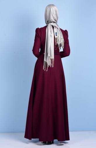 Plum Hijab Dress 7137-02