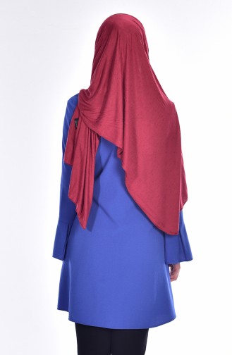 Nakış Detaylı Tunik 0863-02 Saks