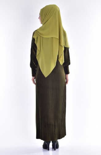 Khaki Hijab Dress 0183-03
