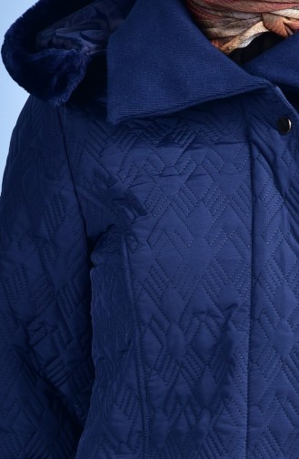 Caban avec Poches Détail Fourrure 5049-07 Bleu Marine Clair 5049-07