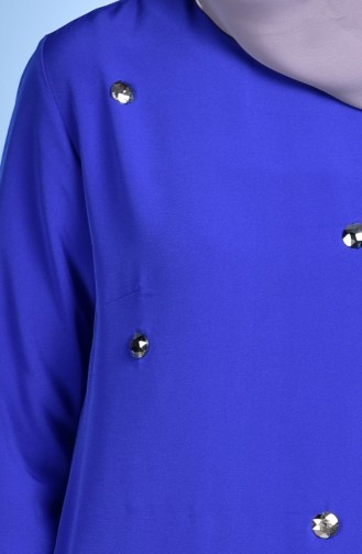 Robe Bordée de Pierre 1193-01 Bleu Roi 1193-01