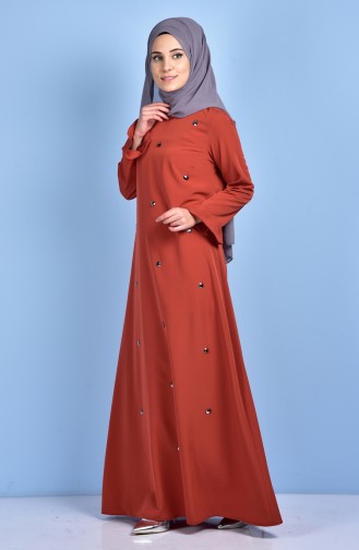 Tan Hijab Dress 1193-02