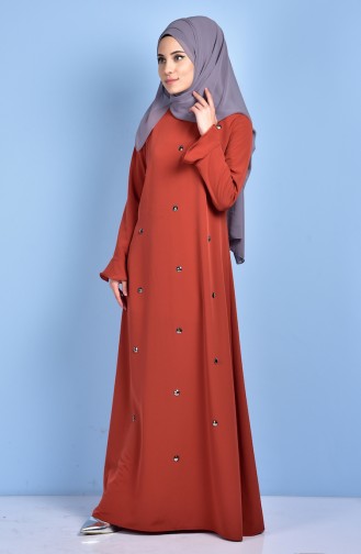 Tan Hijab Dress 1193-02