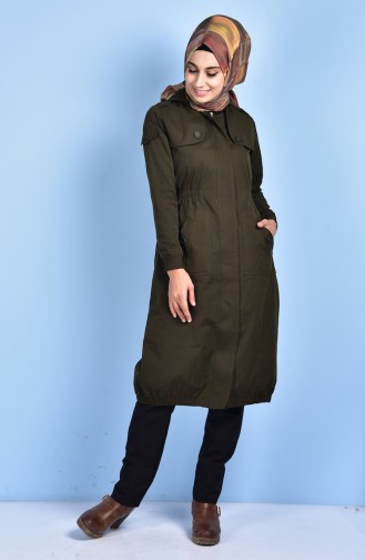 Anorak mit Kapuzen 7008-04 Dunkel Khaki Grün 7008-04