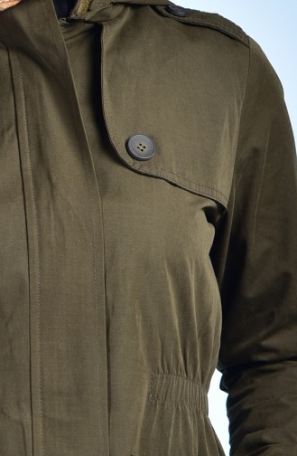 Anorak mit Kapuzen 7008-04 Dunkel Khaki Grün 7008-04