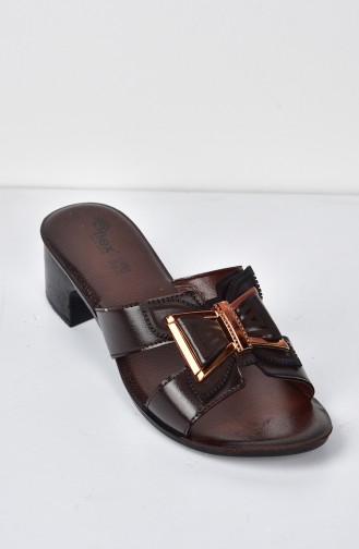 Topuklu Terlik 50099-02 Kahverengi