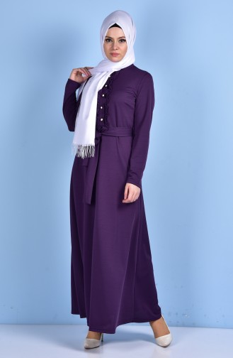 Dark Purple Hijab Dress 4125-10