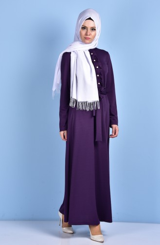 Dark Purple Hijab Dress 4125-10