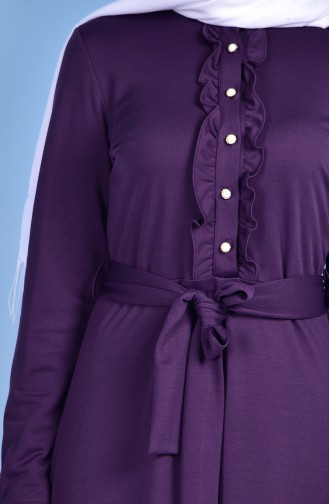 Dark Purple Hijab Dress 4125-10