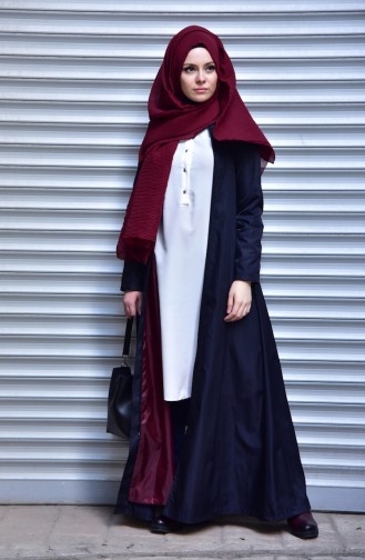 Abaya mit Futter 1461-02 Dunkelblau 1461-02