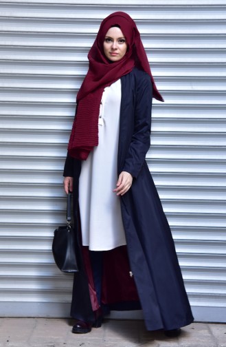 Abaya mit Futter 1461-02 Dunkelblau 1461-02