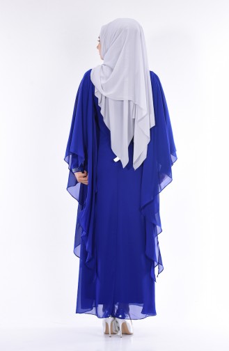 Saxe Hijab Evening Dress 99089-05