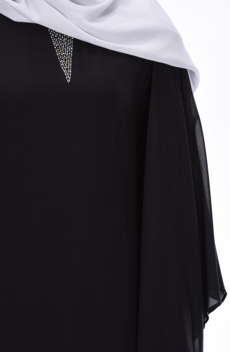Black Hijab Evening Dress 99089-02