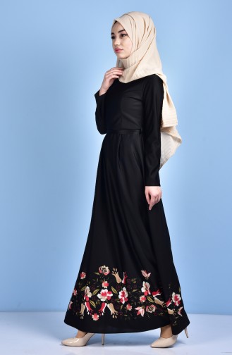 Black Hijab Dress 5067-01