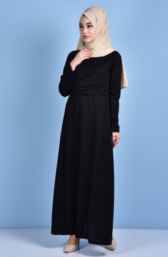 Top Detailed Dress 1001-03 Black 1001-03