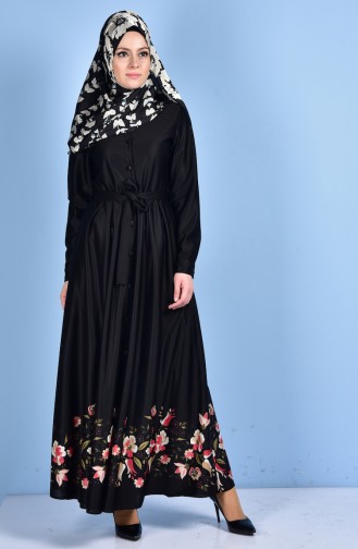 Longue Tunique Boutonnnées 5069-02 Noir 5069-02