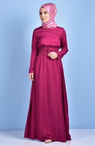 Fuchsia Hijab Dress 4408-02