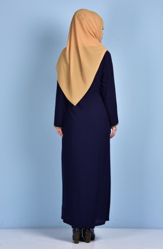 Navy Blue Hijab Dress 0635-03