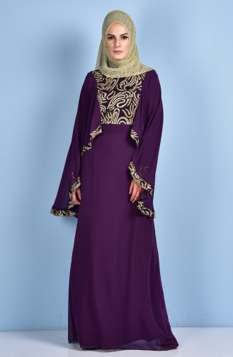 Purple Hijab Evening Dress 52620-06