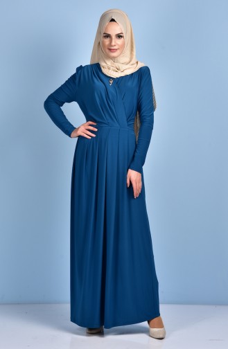 Petrol Hijab Dress 0520-04