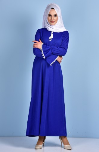 Robe Taille Plissée 1460-02 Bleu Roi 1460-02