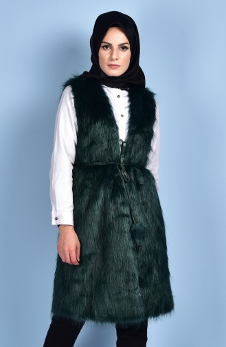 Kürk Yelek 0460-02 Yeşil