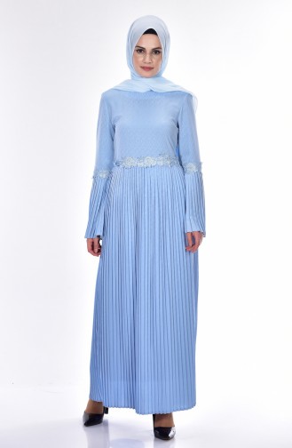 Pleated Dress 4123-14 Baby Blue 4123-14