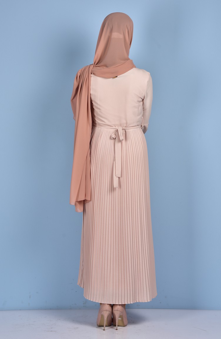 Beige Hijab Dress 129-01 | Sefamerve