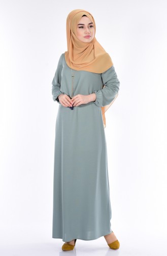 Green Almond Hijab Dress 4426-04
