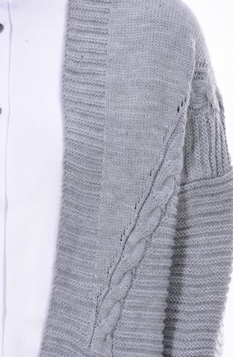 Strickjacke mit Fledermausärmeln 5656-05 Grau 5656-05