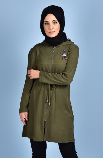 Fermuarlı Hırka 0101-01 Haki
